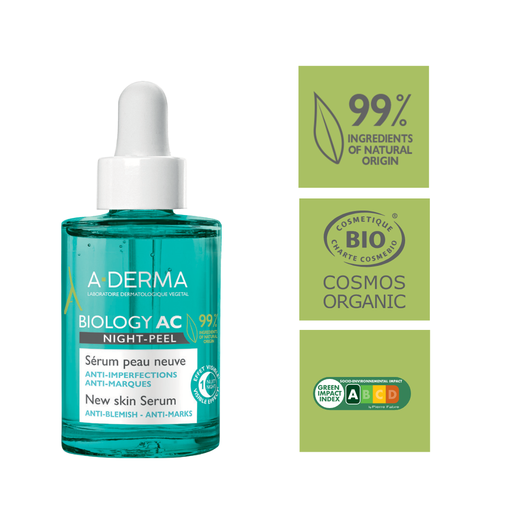 A-derma Biology AC Night Peel Anti-Blemish Serum 30ML — image 5