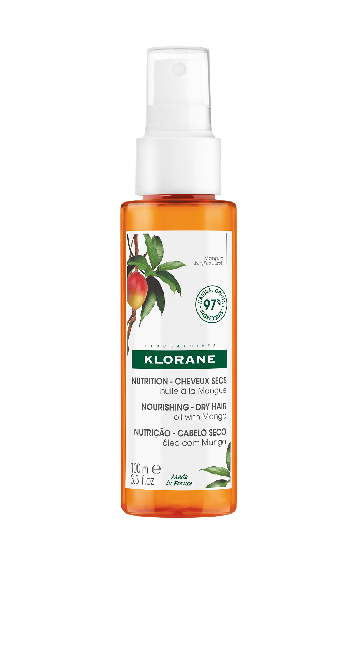 Klorane Nourishing-Dry Hair Oil with Mango 100ml